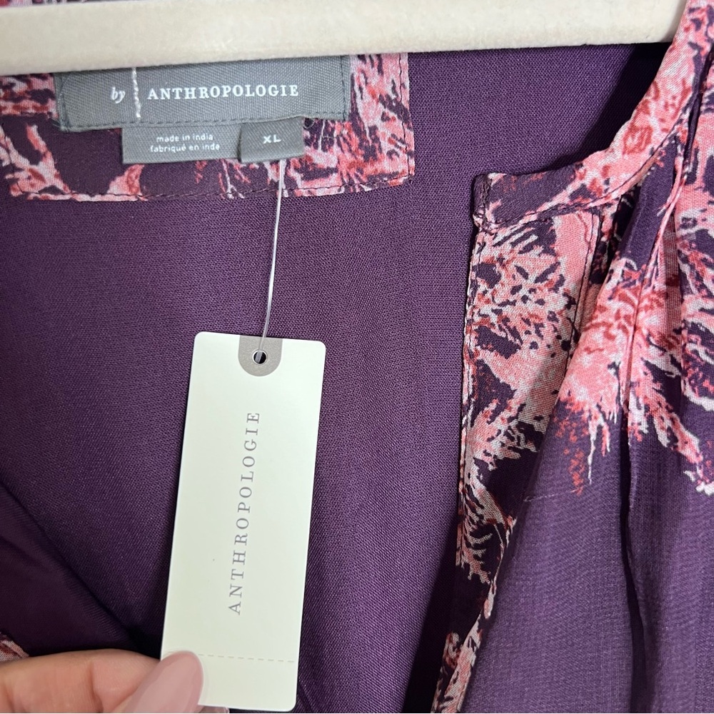 Anthropologie The Somerset Dress Women’s XL Maxi Crimson Print Chiffon Edition - Picture 4 of 9